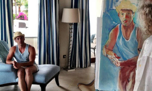 Carlos Melia gets painted by Sir Roland Richardson