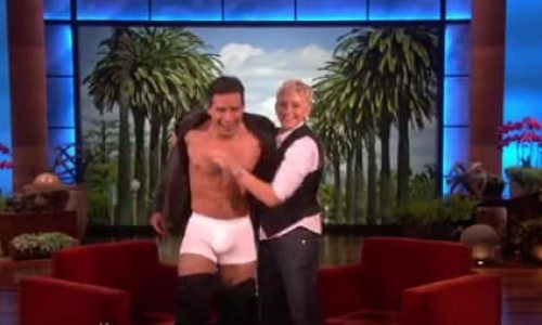 Video: Ellen Strips Mario Lopez On Her Show